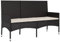 Makastle 3-Sitzer Gartenbank Wetterfest Polyrattan Garten Terrasse Balkon Bank Sitzbank Garten Sofa Gartenmöbel mit Kissen, 90 x 51 x 85 cm Schwarz
