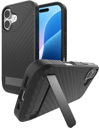 ZAGG Denali Snap with Kickstand Case for iPhone 16-16ft Drop Protection, MagSafe & Wireless Charging Compatible, Graphene Reinforced, Dual Layer Protection, Recycled Materials, Black