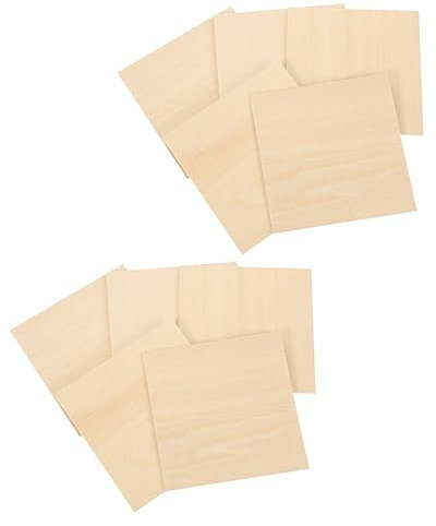 JEWEDECO Suministros 10 Piezas De Láminas De Madera De Tilo Sin Pintar Tablones De Madera Para Fondo De Decoración Navideña