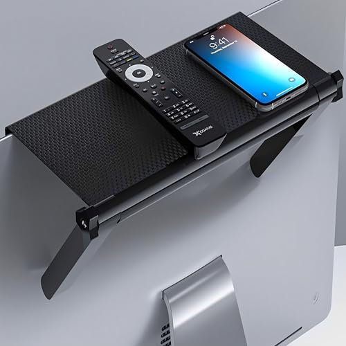 JIAMIAN Set Top Box Storage Rack, Monitor Storage Rack, Unperforated TV Box Storage Platform, Monitor Screen Storage Platform, Adjustable Router Remote Control Bracket, (21.5cm * 11cm)