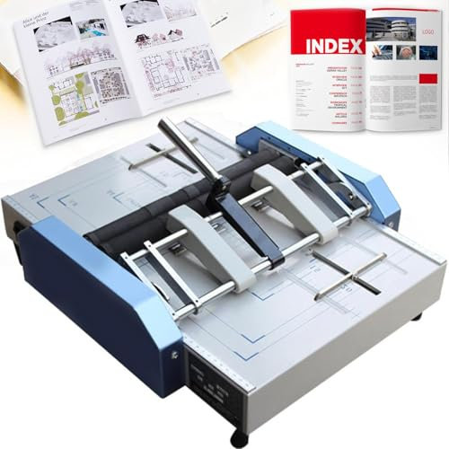 Máquina plegadora de papel, grapadora y plegadora eléctrica para libros, máquina encuadernadora automática, máquina plegadora y plegadora, 5 posiciones de clavos