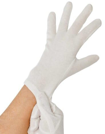 VEPATIM 12 Paar Baumwollhandschuhe weiss Größe M