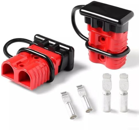 Lot de 2 kits de déconnexion rapide de batterie 175 A pour treuil et appareils électriques avec couvre-bottes en caoutchouc