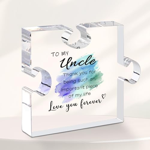 Onkel Gifts Onkel-Schild, 10,2 x 10,2 cm, Vatertagsgeschenk für Onkel, Onkel, Acryl-Schild, Geschenk für Onkel, Geburtstagsgeschenk