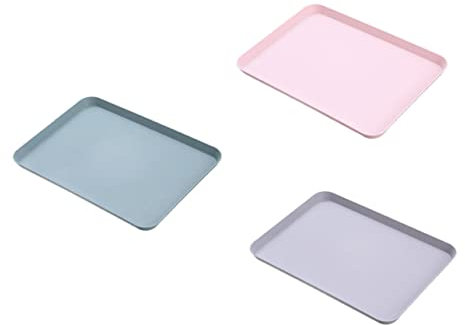DECHOUS 3 Pezzi piatto frutta quadrato in plastica piatti rettangolari piatto rettangolare cremagliera vassoio piatti da portata in da Riutilizzabile