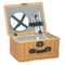 Outsunny Panier Pique Nique en Osier pour 2 Personnes, Panier Picnic avec Compartiment Isotherme et Couverture de Pique-Nique imperméable, poignée de Transport, pour Camping randonnée BBQ, Marron