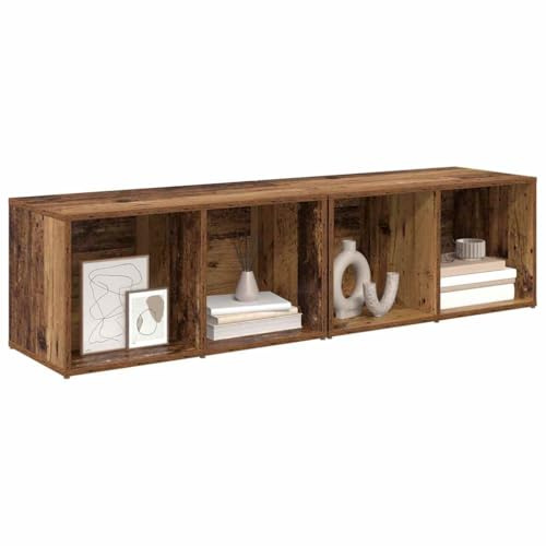 vidaXL TV Cabinet Set Old Wood Engineered Wood, Living Room Storage, Modular Furniture, Innovative Tv Cabinet, Rectangular Entertainment Console, Functional Shelving, Home Decor