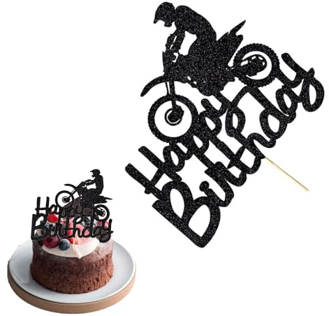 Motorrad Deko Tortendeko Junge,Motorrad Deko Geburtstag,Tortendeko Motorrad,Hochwertiger Kuchen Topper,Coole Dekoration für Geburtstag Jungen,für Motorradfans,Einfach Zu Platzieren,Nicht Essbar