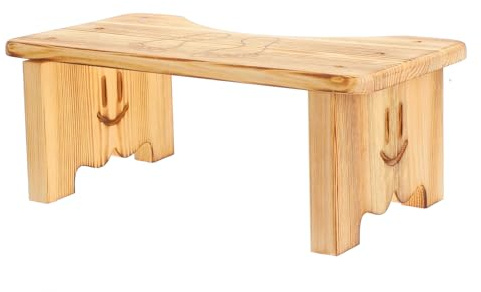 Garneck Tabouret de Toilette Marchepied Élégant et Minimaliste en Bois Naturel Design Antidérapant Multifonctionnel Confort pour Salle de Bain et Wc