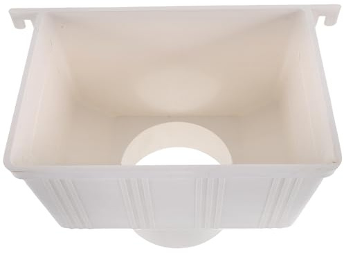PVC Regenrinnenableitung für Fallrohr, Weiß, Kunststoff, 27x15x19cm | Schnelle Montage, Glatte Oberfläche ohne Grate, für Dachrinnen und Wohnhaus Fallrohre