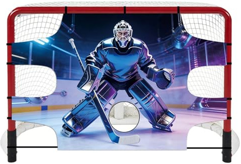 Eishockey Scheiben für Netz - Trainingsschild mit Rebound | Eishockeytrainer - für Kinder Teenager Erwachsene Hallenstrasse Sport Feld Boden Außen