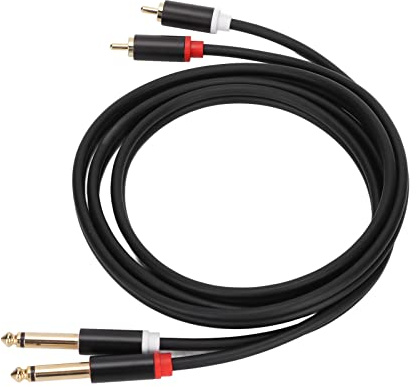 Elprico Dual-zu-Dual-TS-Kabel Hochwertiges Stereo-Verbindungskabel für CD-DVD-Player mit Mixern 1/4 Zoll 6,35 Mm 4,9 Fuß Langes Kabel für Studioaufnahmen