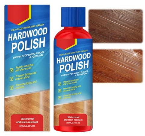 100ml High-Gloss Wood Floor Polish & Restorer,Instant Shine for Floors,Furniture & Surfaces,Multisurface Wood Cleaner,Woods Wax & Protectant Spray for Hardwood,Laminate & Wooden Floors