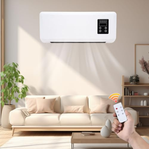 Condizionatore mobile senza scarico, Ventilatore Murale Con Telecomando, Condizionatore Murale Reversibile Split, Senza Unità Esterna, Temperatura Costante Intelligente, per la Casa o l'Ufficio (A)