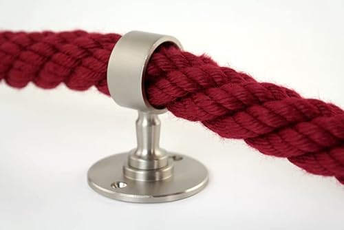 Gepotex Supporto per cavo da 30 mm in nichel opaco per corrimano / fune di intercettazione, Rosso, Compatibile con Furgone, Truck