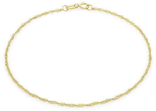 CARISSIMA Damen 9k (375) Gelbgold 1mm 30 PG Twist Panzerfußkette 23cm/9zoll 1.23.0474