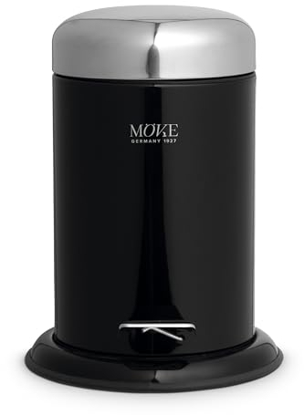 möve Push Treteimer 22 x 29,5 cm aus Edelstahl, black