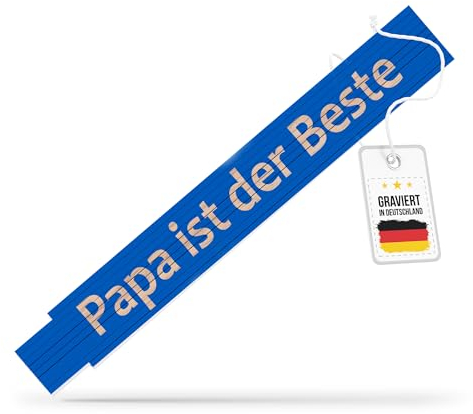 andSmile Zollstock Papa ist der Beste - Zollstock mit Gravur - Meterstab aus hochwertigem Buchenholz - Bester Papa - Geschenk zum Vatertag, Geburtstag, Weihnachten - Vatertagsgeschenk