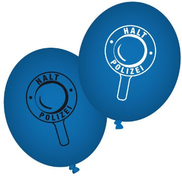 DH-Konzept 8 Luftballons * Polizei * für Party und Geburtstag // Kindergeburtstag Mottoparty Ballon Ballons Polizist Kellen