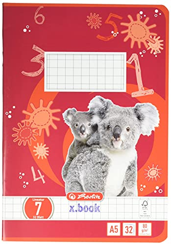 herlitz Schulheft x.book A5, Lineatur 7, 1. und 2. Klasse, 32 Blatt, 5 Stück