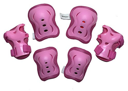 Enfant Roller poignet Coude Genou protection de lames 6 pièces Rose en cadeau de Noël idéal