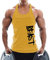 TX Apparel Herren Tanktop Beast Gym Stringer Shirt Baumwolle, Gelb, XL