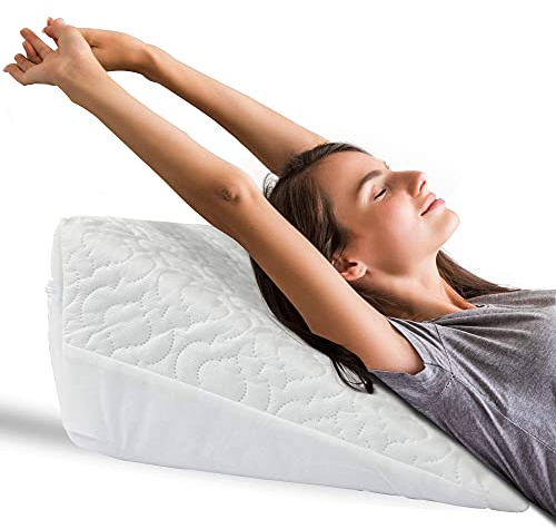 Wedge Pillow Orthopaedic Acid Reflux Back Bed Support with Cover Washable