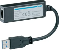 Hager Interface Adapter HTG457H USB to Ethernet Communication Technology Adapter 3250613138806