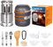Camping Kochgeschirr Set Outdoor mit Campingkocher, Leichtes Alu-Kochset Camping Topf und Pfannenset, Rostfreier Stahl Faltbar Geschirr, Picknick Kochgeschirr für 1-2 Personen auf Reisen Wandern BBQ