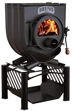 Werkstattofen Bruno Pyro I mit Herdplatte - 13 kW Warmluftofen - Energieeffizienzklasse A - Zulassung für Deutschland und Schweiz - BimSchV (Untergestell Compakt, ohne Seitenverkleidung)