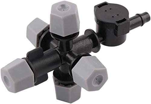 Aspersor de jardín, boquilla antigoteo de 5 cabezas para césped