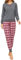 Mnemo Pyjama Femme Ensemble Pyjama a Carreaux Pyjama Coton Femme Carreaux Pyjama Femme Coton Manches Longues, Gris/Rouge, M