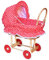 Puppenwagen aus Weide Holz Weidenwagen Kinderwagen Weidenpuppenwagen Verschieden Motive (ROT | mit Herzen)