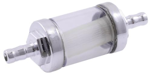 Benzinfilter Chrom Glas 3/16 universal Roller Mofa Moped Quad Kraftstoff Filter