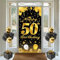 50. Geburtstag Deko, Geburtstagsbanner 50, Deko 50 Geburtstag Mann Frau, Schwarz Gold Geburtstag Banner 50, 50 Schild Hintergrund zum Geburtstagsfeier Dekoration (Schwarzgold 50.)