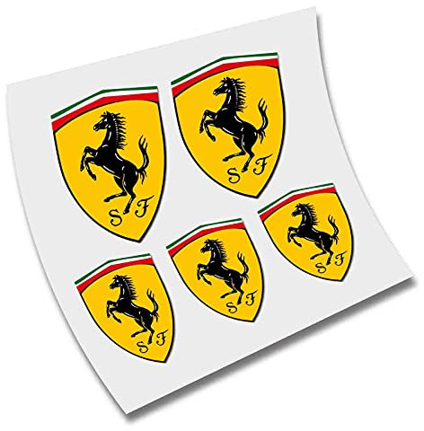Ferari Aufkleber aus Vinyl, selbstklebend, selbstklebend, 5 Stück