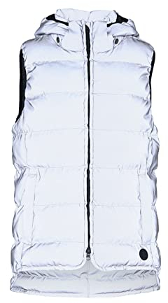 HORZE Damen Reitweste, reflektierende Steppweste, Winterjacke zum Reiten, Silber, 36