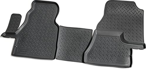 Recambo 3D Gummi Fußmatten kompatibel für Mercedes-Benz Sprinter W901 - W905 | 2000-2006 | Auto Gummimatten | Passgenau | mit Rand | schwarz