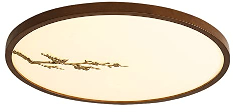 WFZRXFC Chinesischer Stil mit Kupferschnitzerei in der Nähe der Deckenleuchte, Acryl-Lampenschirm mit gleichmäßiger Lichtdurchlässigkeit Deckenleuchte Ultradünne 2,36 Zoll runde Leuchte,