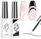MIZHSE Gel Liner Nail Art Schwarz & Weiß Gelnägel Starterset Liner Nagellack Gel für Nagel Design Eingebauter dünner Pinsel UV/LED