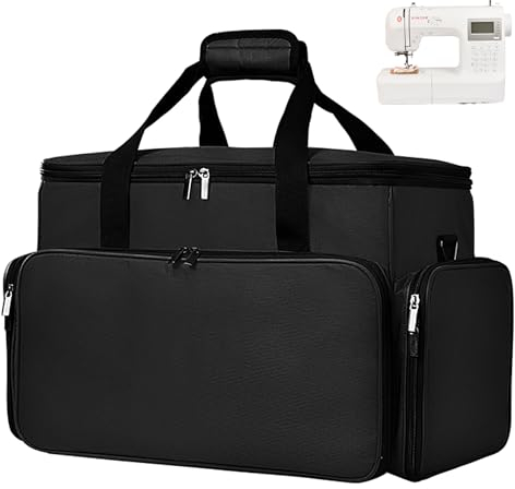 Horsande Nähmaschinentasche Groß, Nähmaschine Tasche für unterwegs, Nähmaschine Aufbewahrung Tasche für Meisten Nähmaschine und Nähzubehör, Tasche für Nähmaschine und Nähen Zubehör, Schwarz