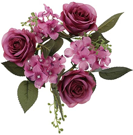 VALICLUD Kerzenkranz Rose Kranz Kerzenring Osterkranz Ostern Hochzeit Kerzenhalter Blumenkranz Künstliche Blumen Türkranz für Stumpenkerzen Stabkerzen Weihnachten Tischdeko