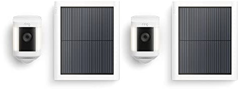 Ring Spotlight Cam Plus Solar | 1080p HD Video, Two-Way Talk, Colour Night Vision, LED Spotlights, Siren, DIY installation | 2 Cameras