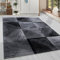 HomebyHome Teppich Wohnzimmer 140x200 cm Schwarz Moderne Kariert Design - Esszimmer und Schlafzimmer Teppich Kurzflor Teppich Extra Weich Pflegeleicht - Carpet Living Room