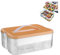 Primst Stackable Toys Organizer Storage Box with Adjustable Compartments, Building Blocks Storage Box with Handle, Clear Storage Containers for Building Brick Dolls Toys (Yellow,2-tier)