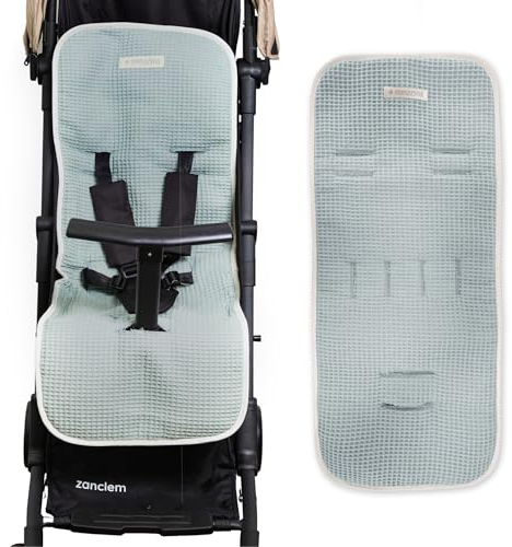 Matratze Kinderwagen Mimuselina – Kinderwagen Matratze aus 100% OEKO-TEX-zertifizierter Baumwolle – Atmungsaktiv und Waschbar – Für Sommer und Winter – Handgefertigt in Spanien