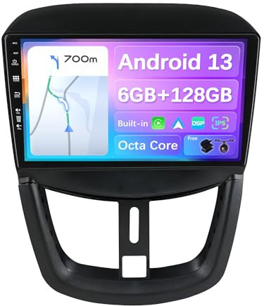 BXLIYER - [6G+128G] - Android 14 IPS Autoradio pour Peugeot 207 (2006-2015) - sans Fil Carplay/Android Auto - LED Caméra + MIC - 2 Din 9 Pouce - DSP Dab Volant WLAN 4G 360-Caméra Fast-Boot AHD-Camera