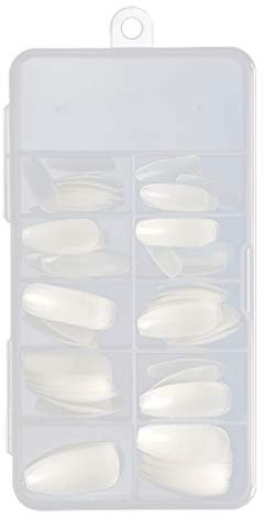 Lot de 100 faux ongles en gel acrylique pour French manucure - Forme cercueil - Blanc - Taille unique