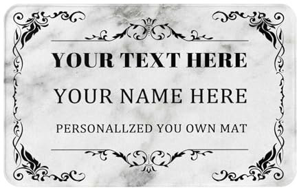 LZXSXZ Fußmatte personalisiert - Fußabtreter selbst gestalten - Fussmatte personalisiert Namen - rutschfest & waschbar Fußmatte - P ersonalisiert mit Wunschtext
