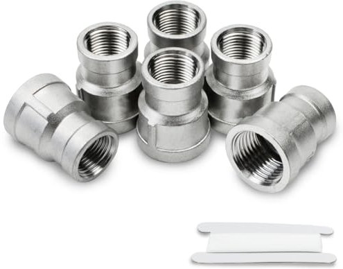 Bwintech 6 pièces 1/8 femelle à 1/4 femelle BSP filetage en Acier inoxydable 304 douille hexagonale connecteur de réduction pour la Conversion de raccordement de tuyau